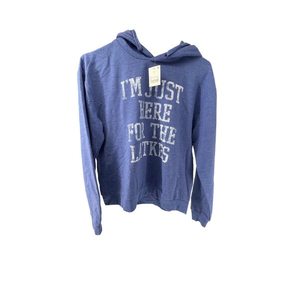 NWT Doe Blue Graphic Pullover Latkes Sweatshirt  Hoodie Women's Size Small - Picture 1 of 6